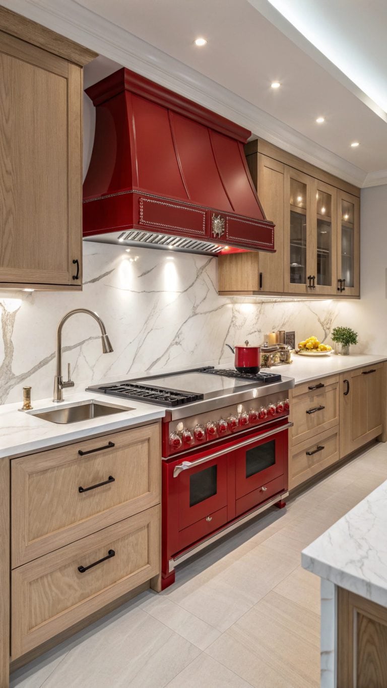 diverse red kitchen designs