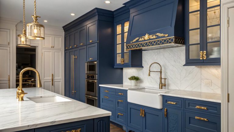 diverse royal blue kitchens