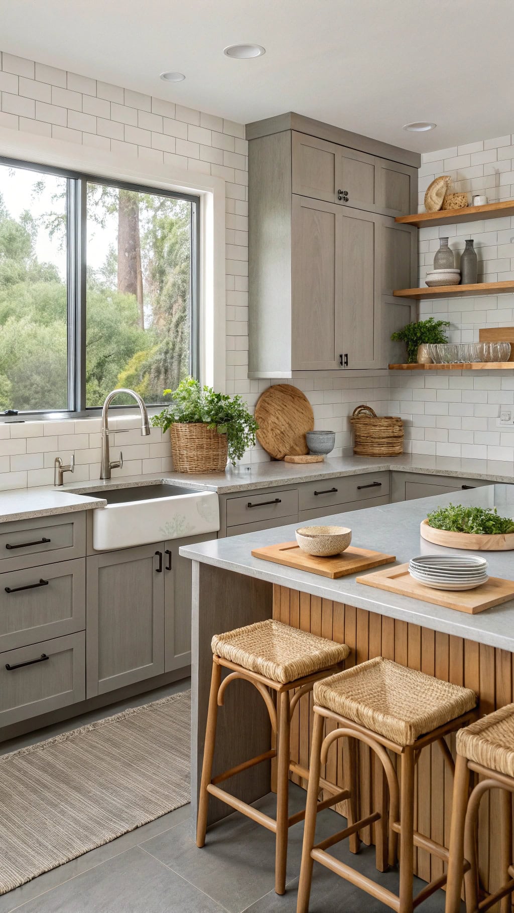 dove gray bamboo accents