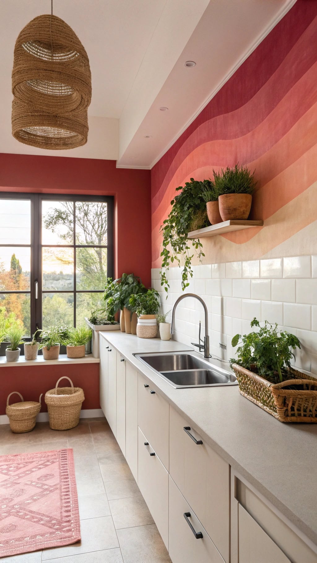 dreamy gradient kitchen walls