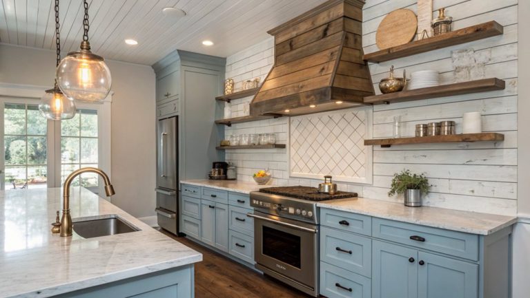 dusty blue kitchen styles