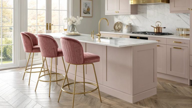 dusty pink kitchen styles