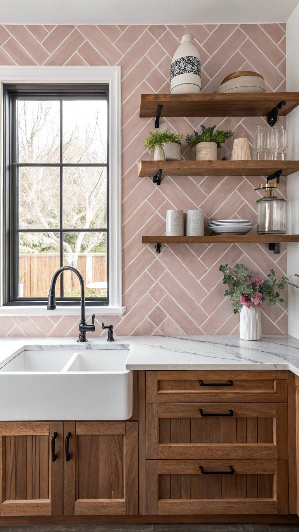 dusty rose geometric elegance