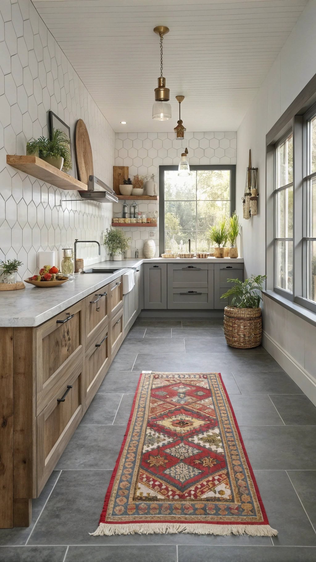 eclectic gray flooring creativity