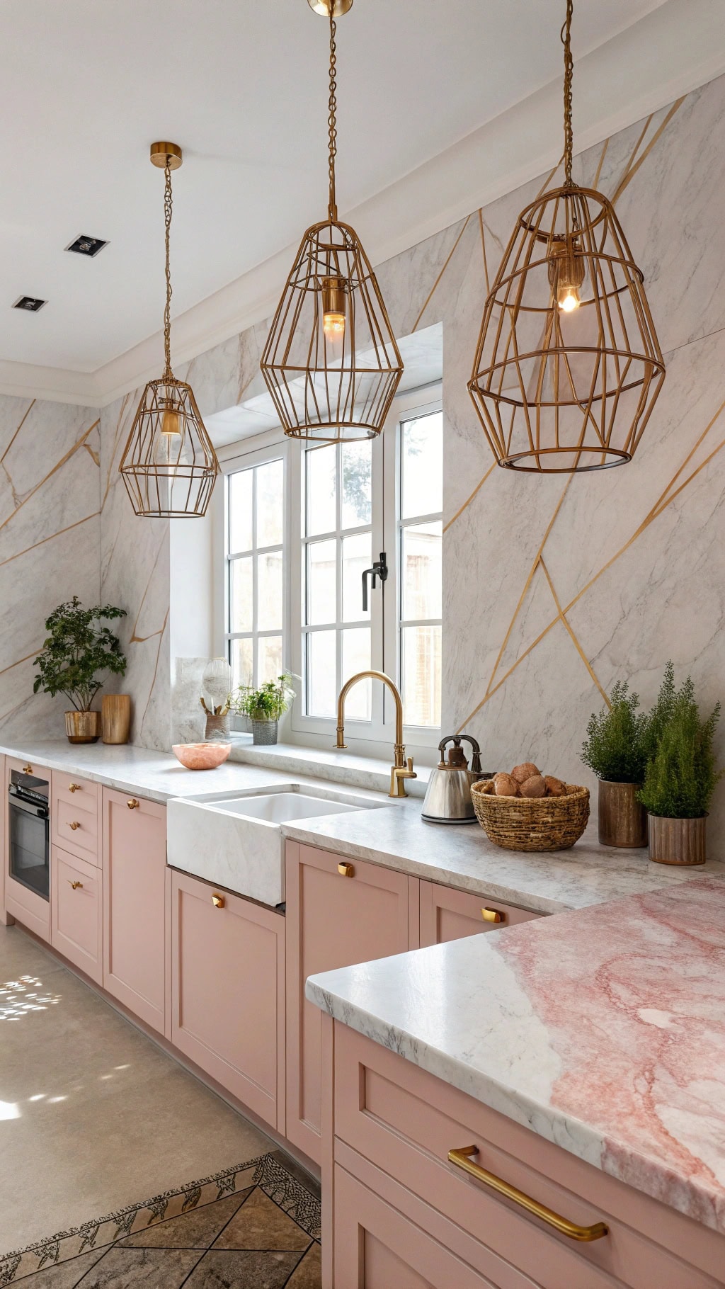 edison bulbs enhance marble
