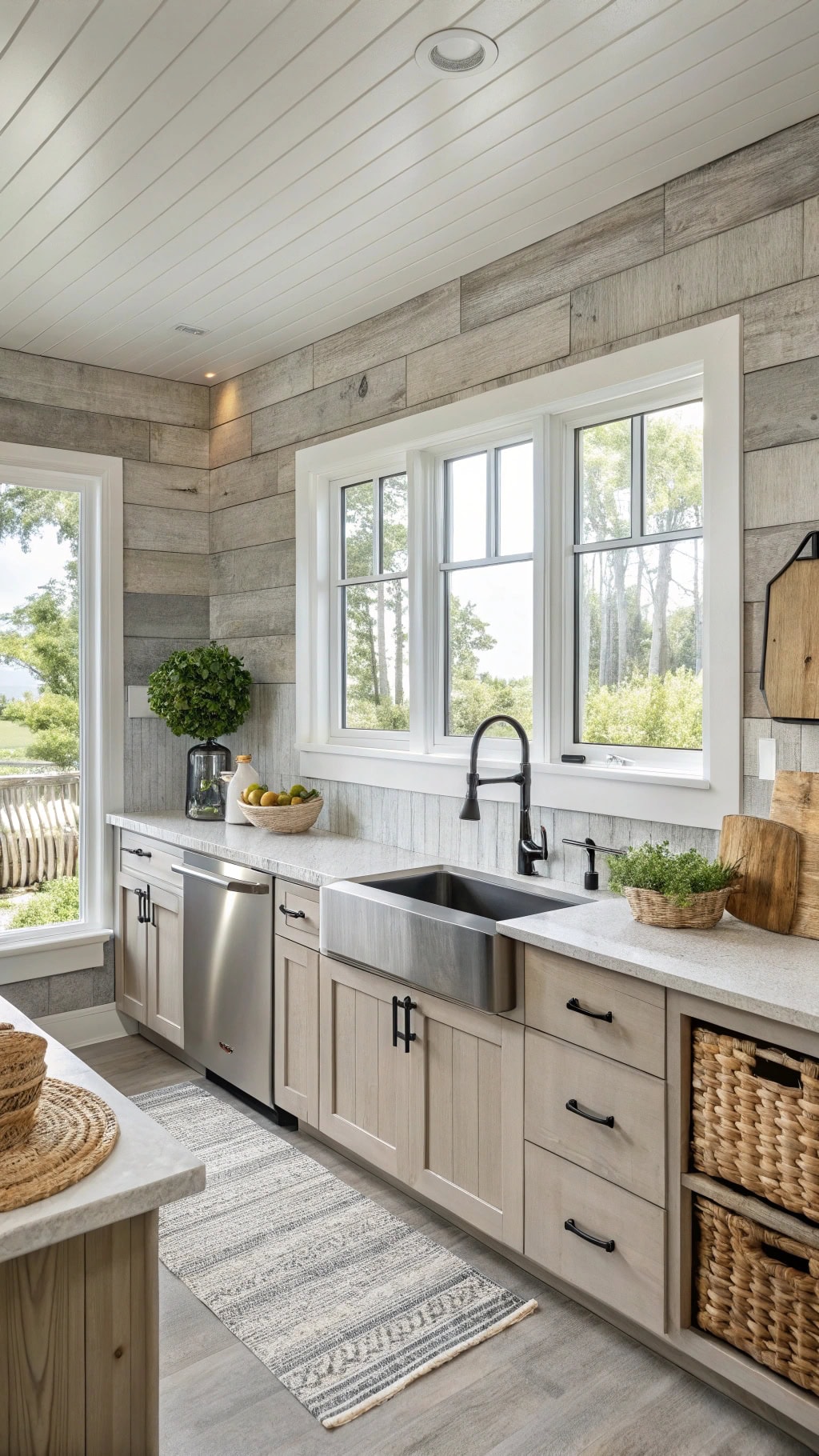 effortlessly cool gray backsplash