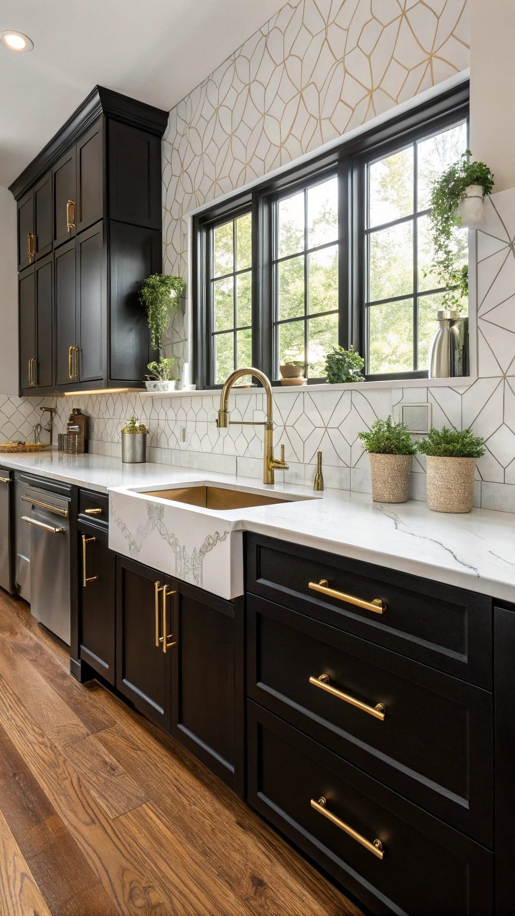 elegant gold inlaid hardware