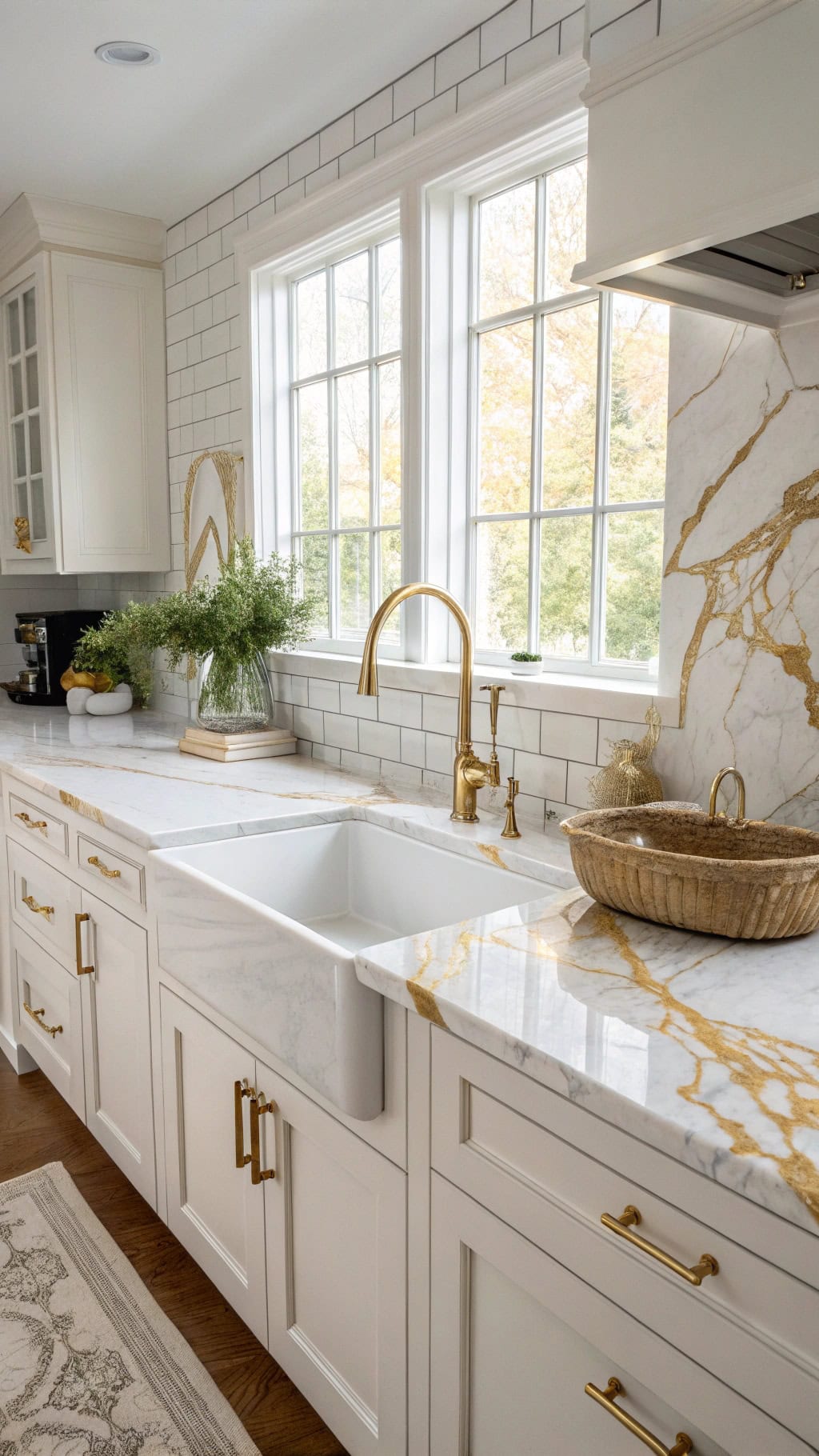 elegant gold veined marble countertops