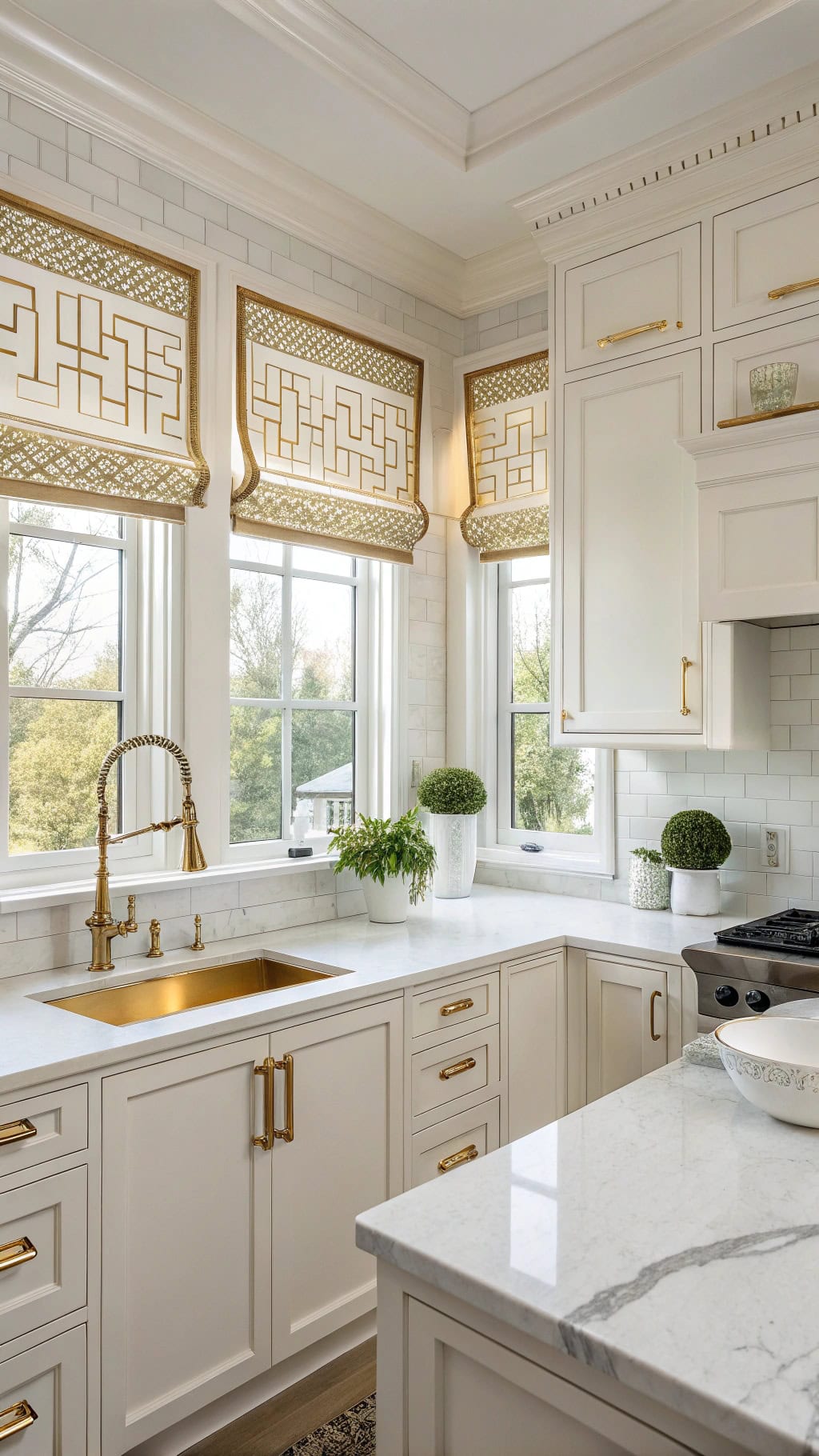 elegant gold window treatments
