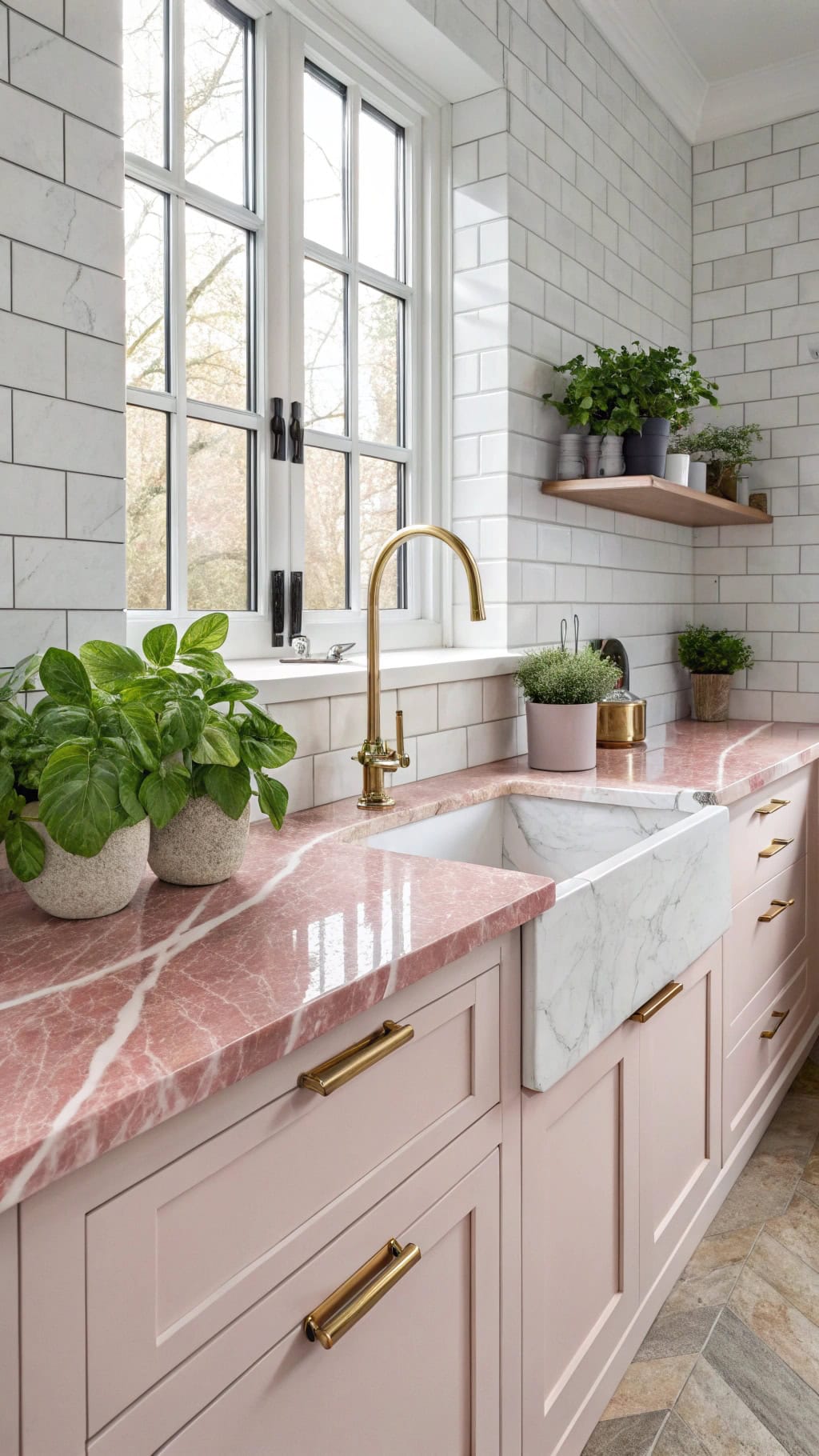 elegant marble waterfall design