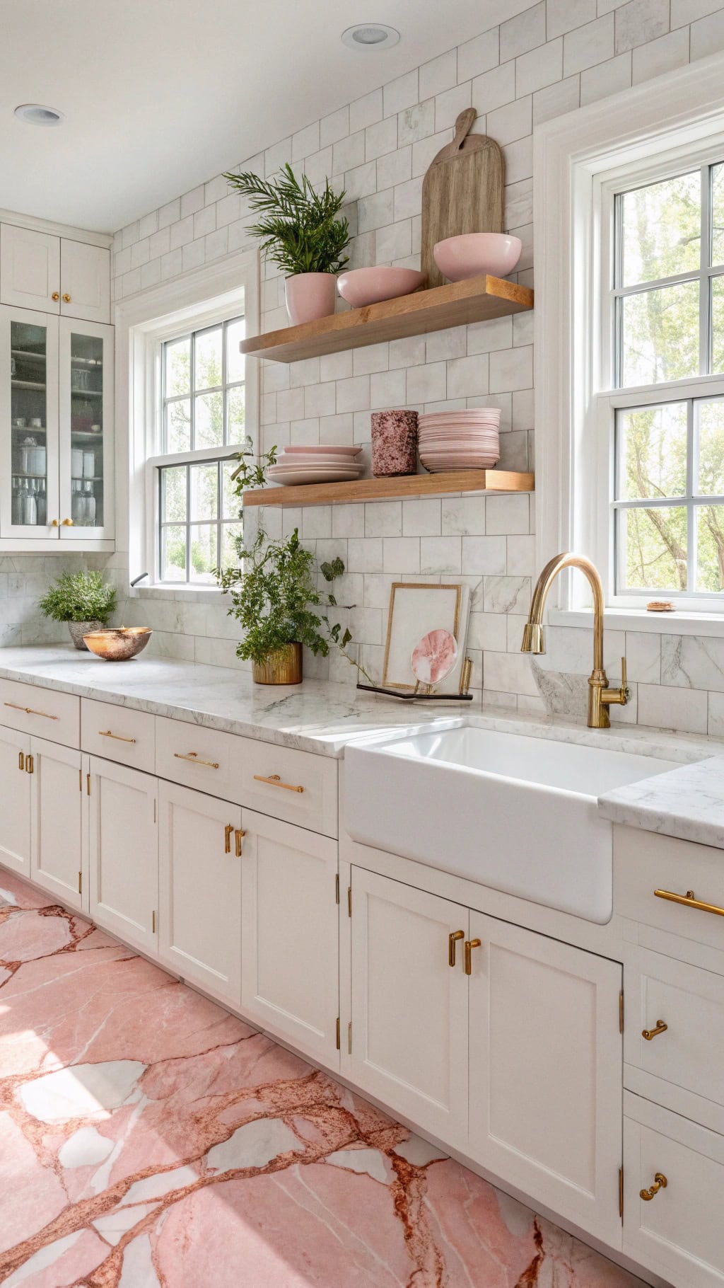 elegant pink veined marble