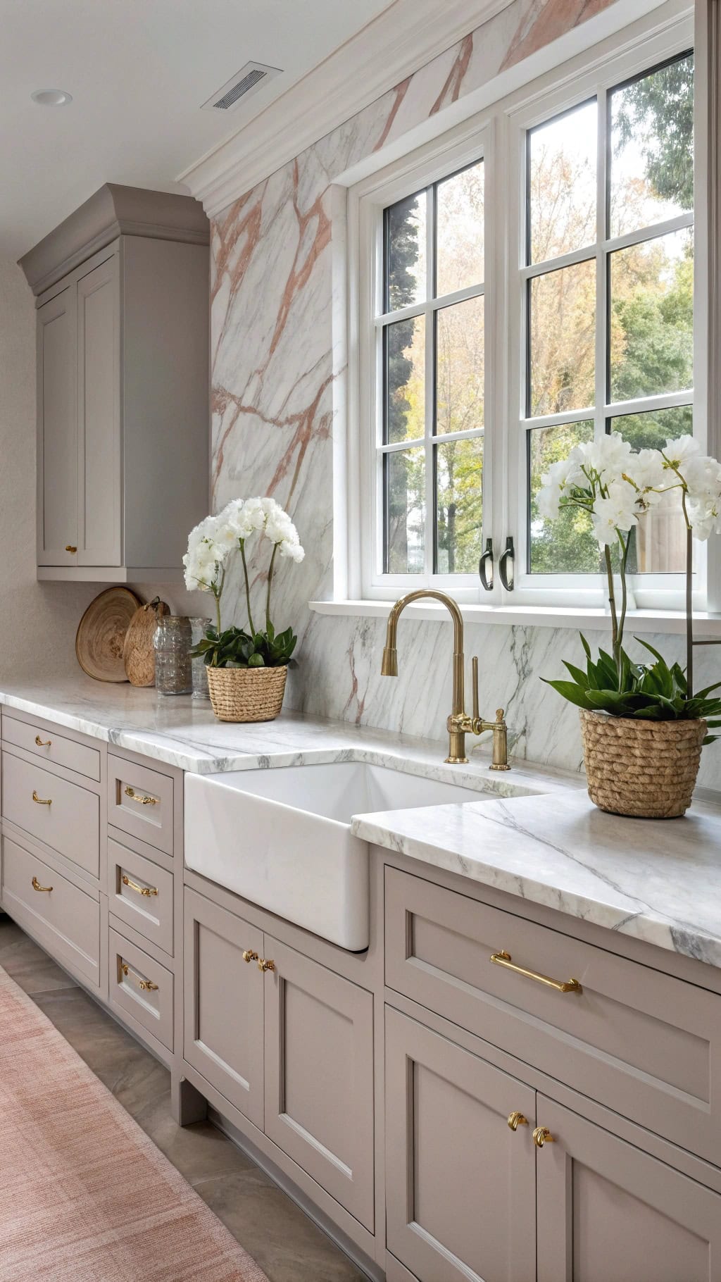elegant pink veined marble