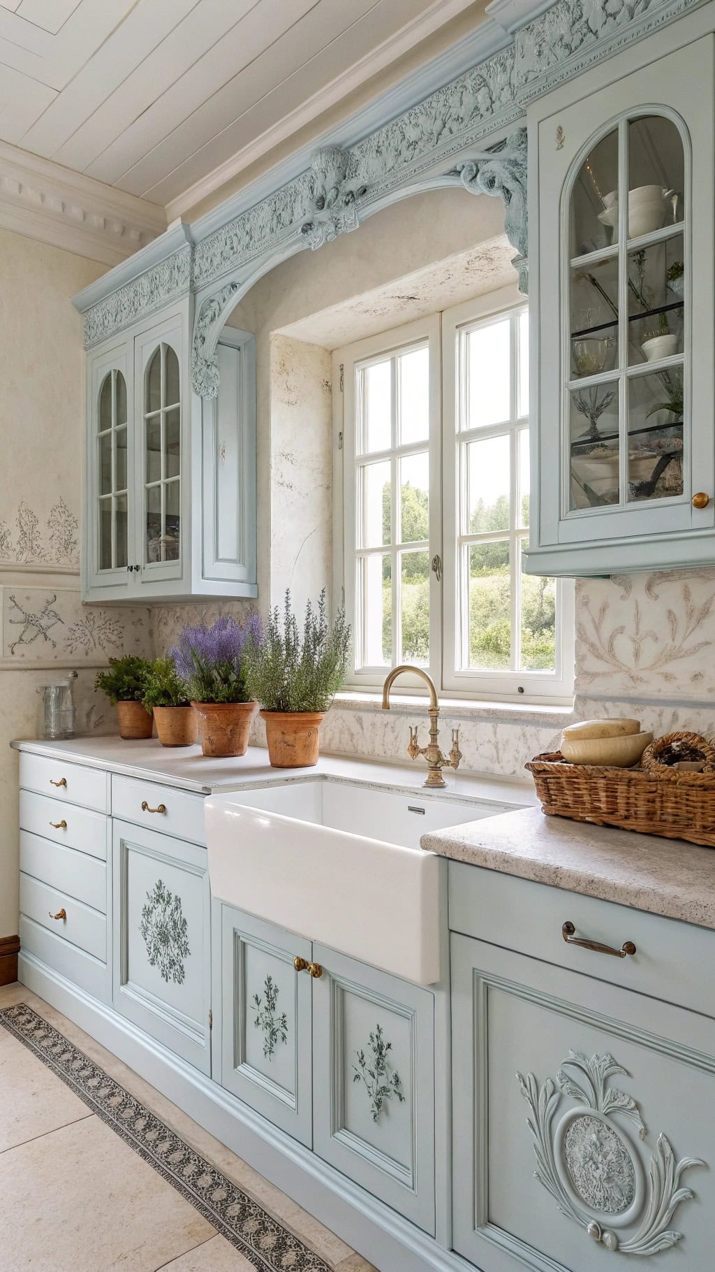 elegant powder blue moldings