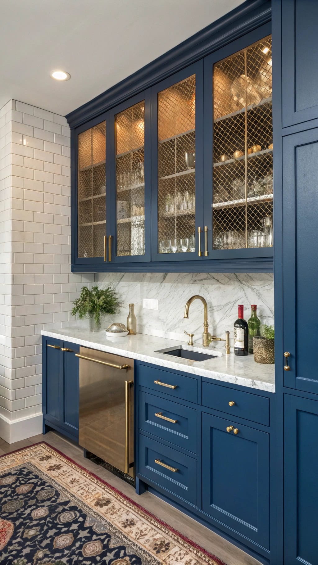elegant royal blue pantry
