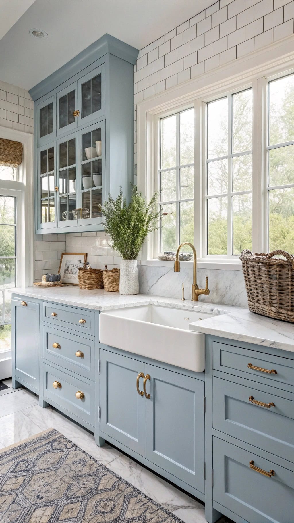 french blue kitchen elegance