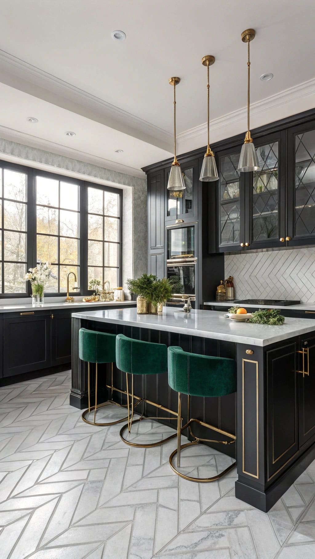 gatsby inspired geometric kitchen design