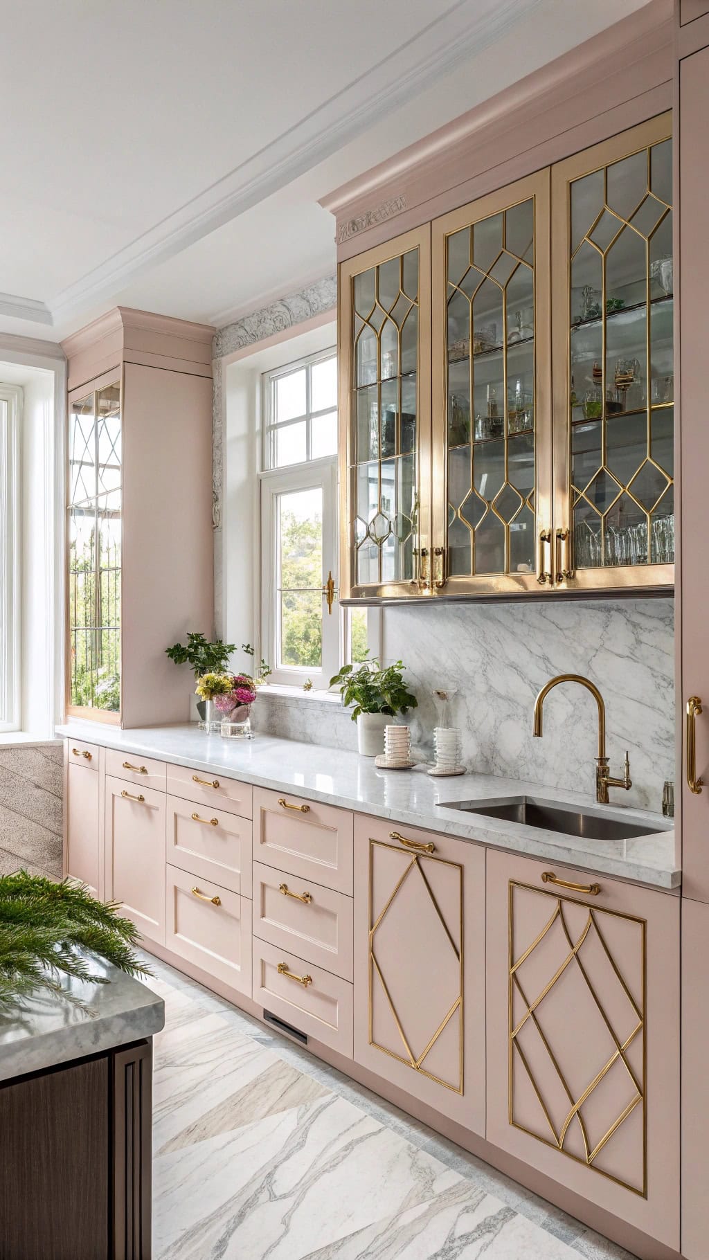 gilded mirror cabinet doors