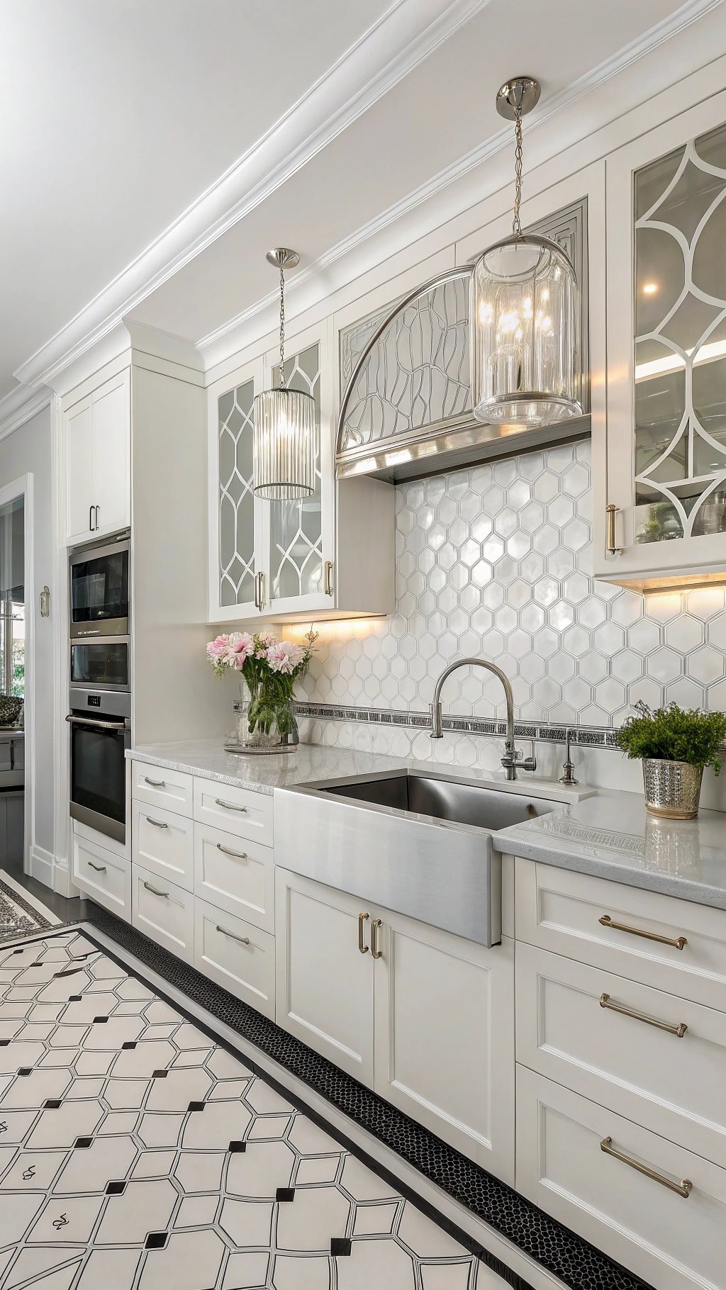 glamorous art deco kitchen accents