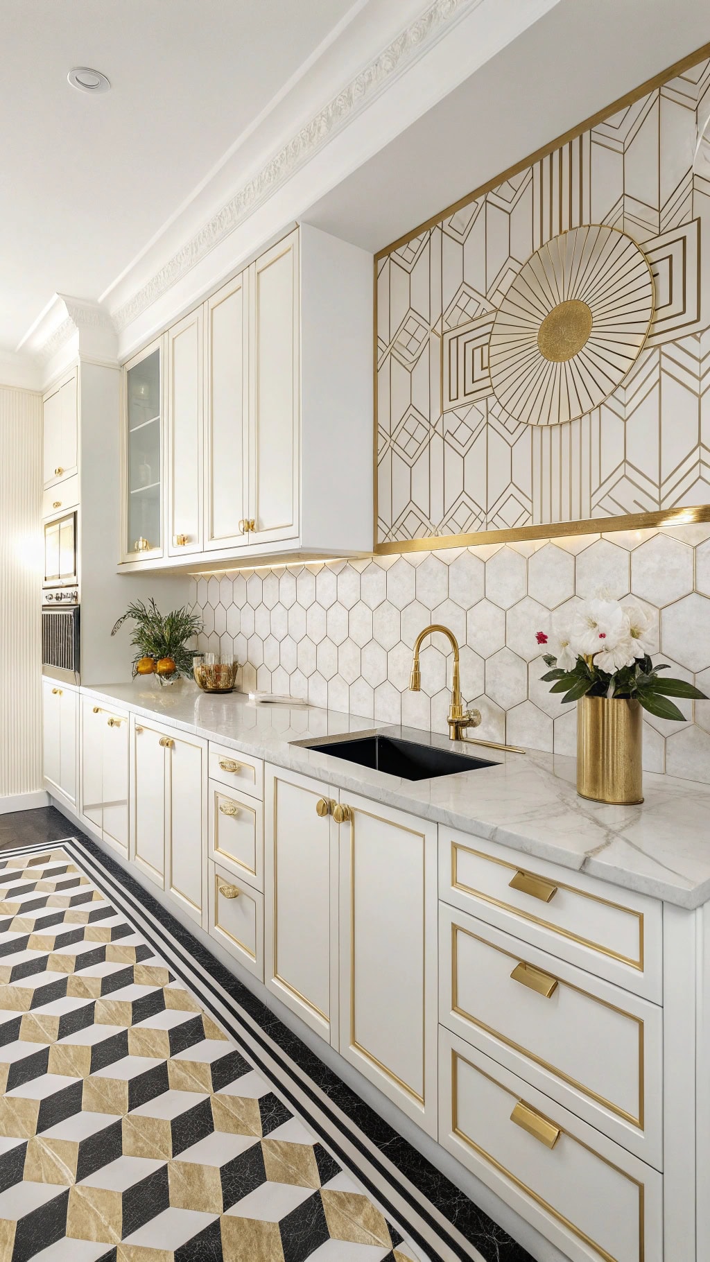 glamorous art deco kitchen