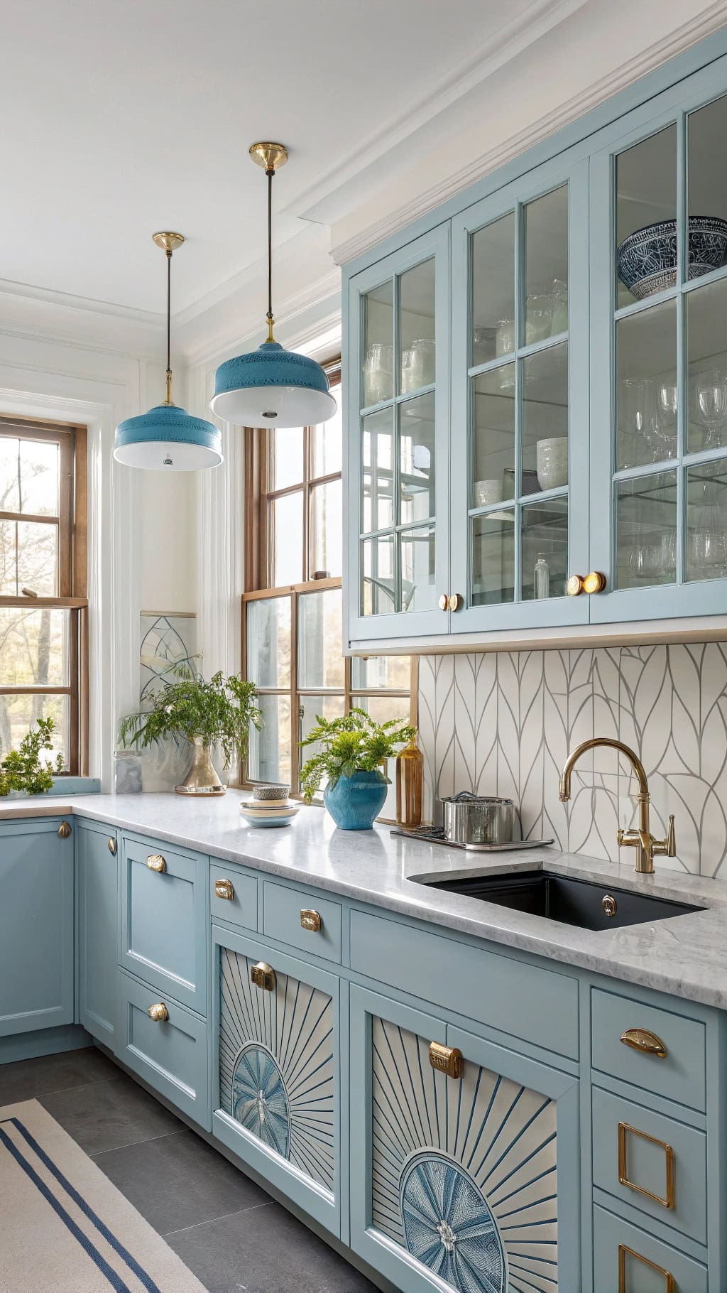 glamorous art deco kitchen