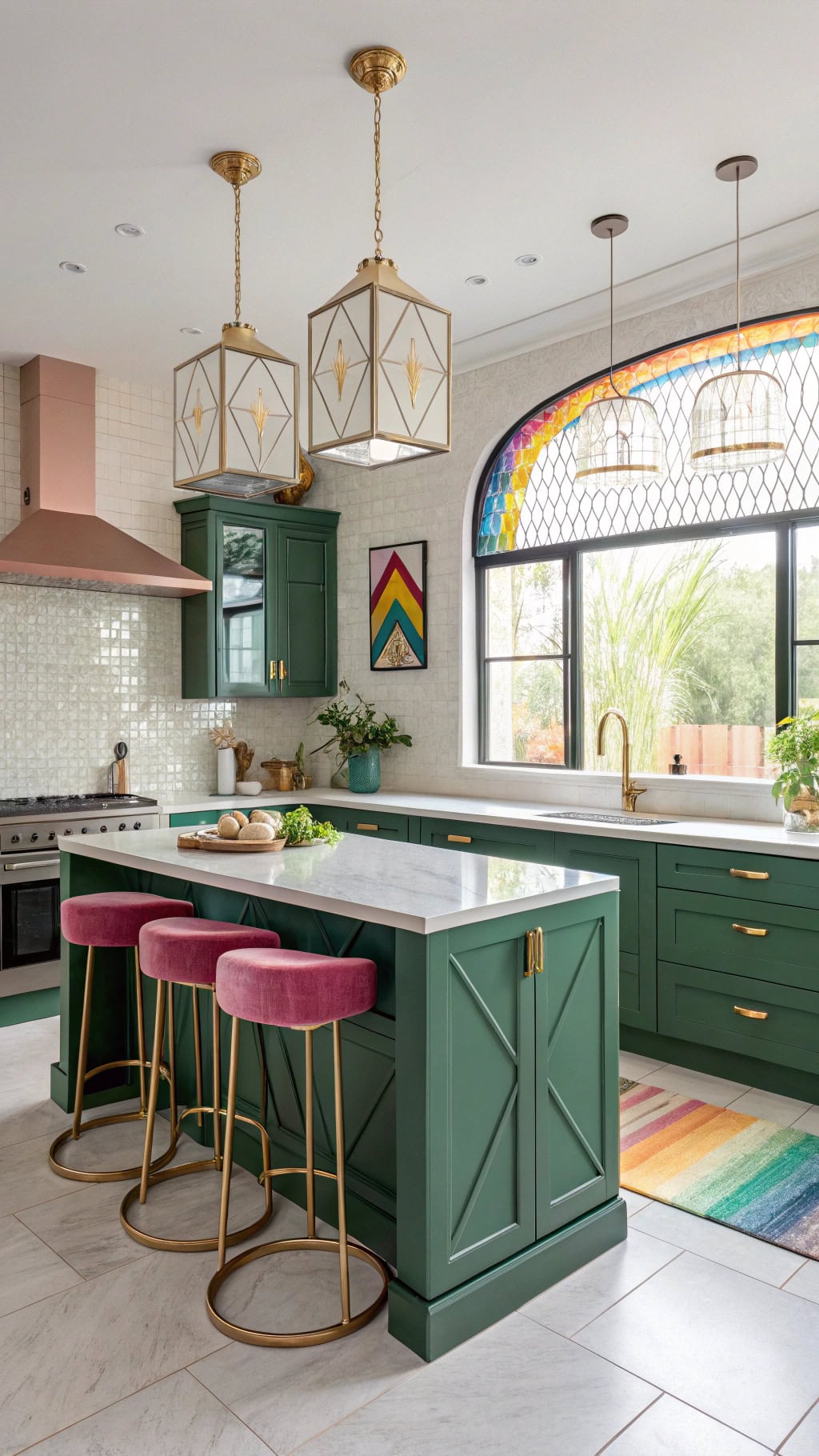 glamorous metallic rainbow accents