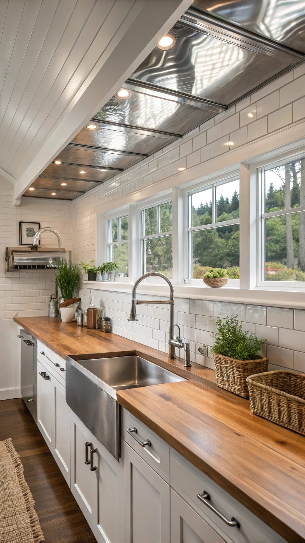 glamorous polished silver beams