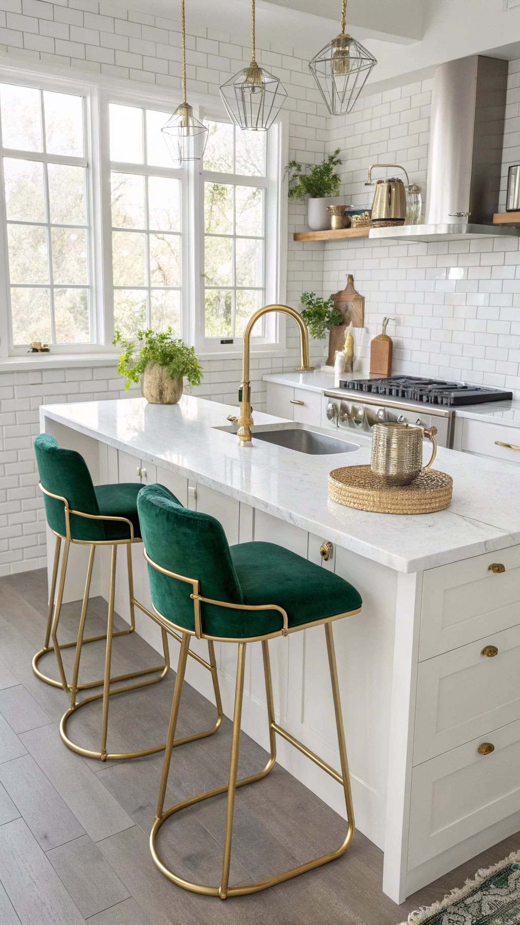 gold accented stylish bar stools