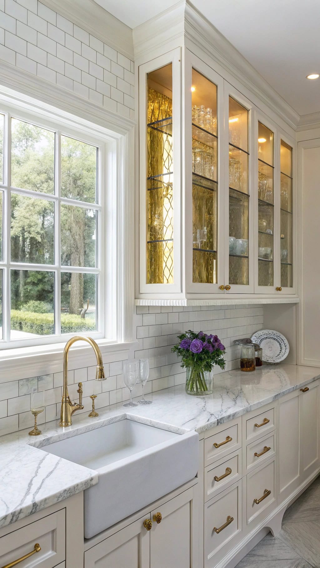 gold leaf cabinet interiors