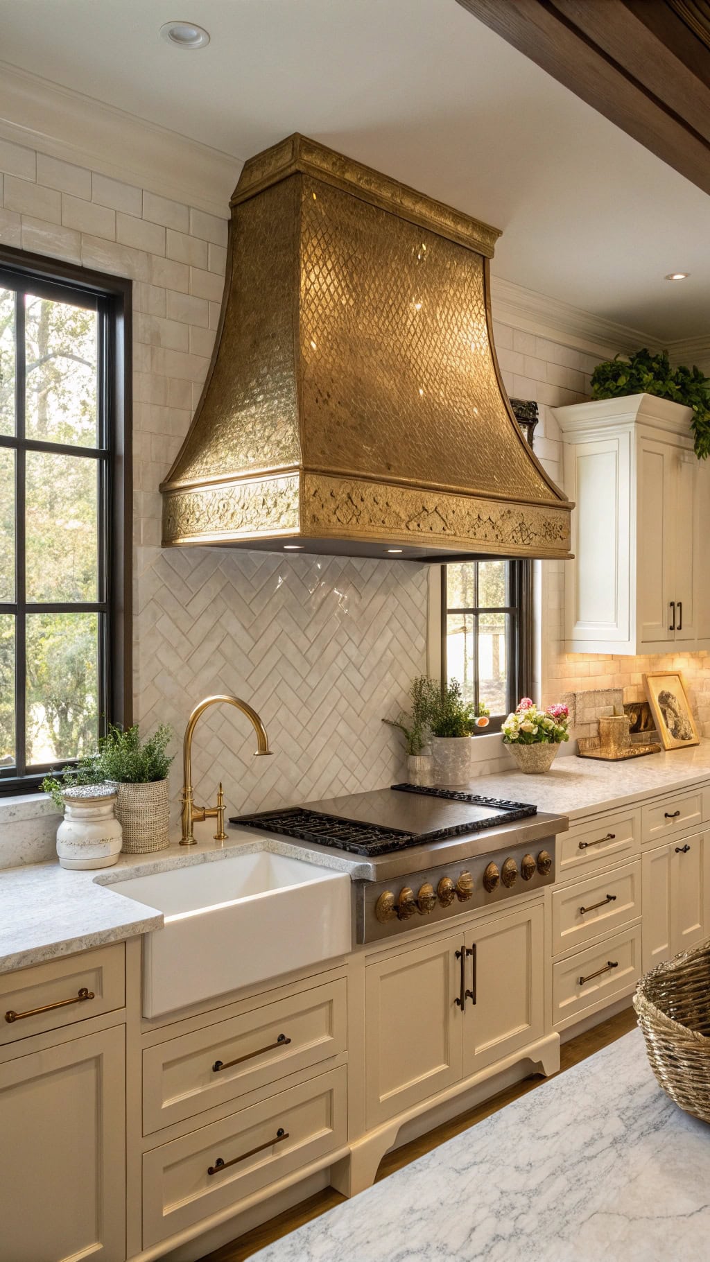 gold range hood designs