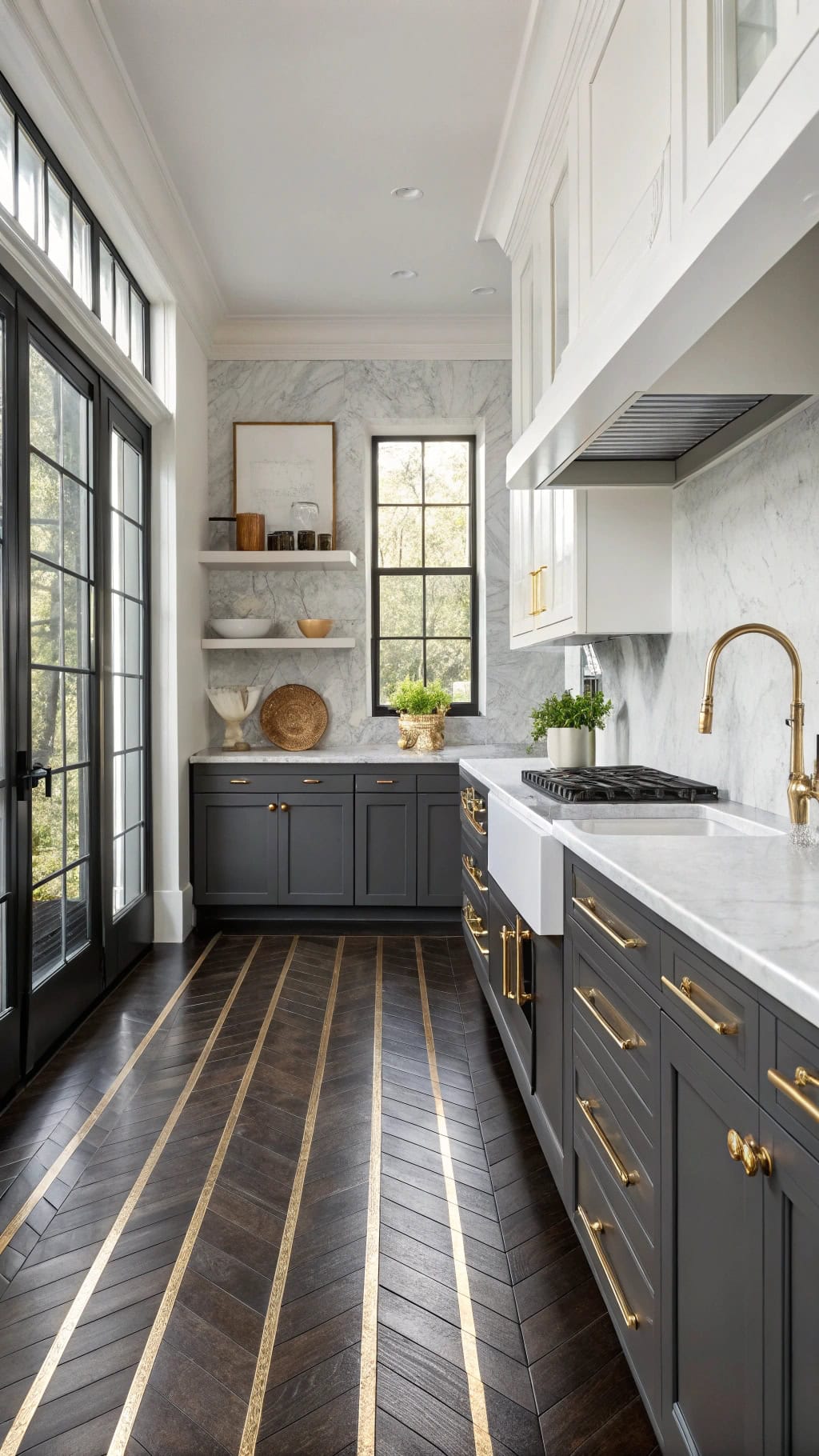 gold striped flooring elegance