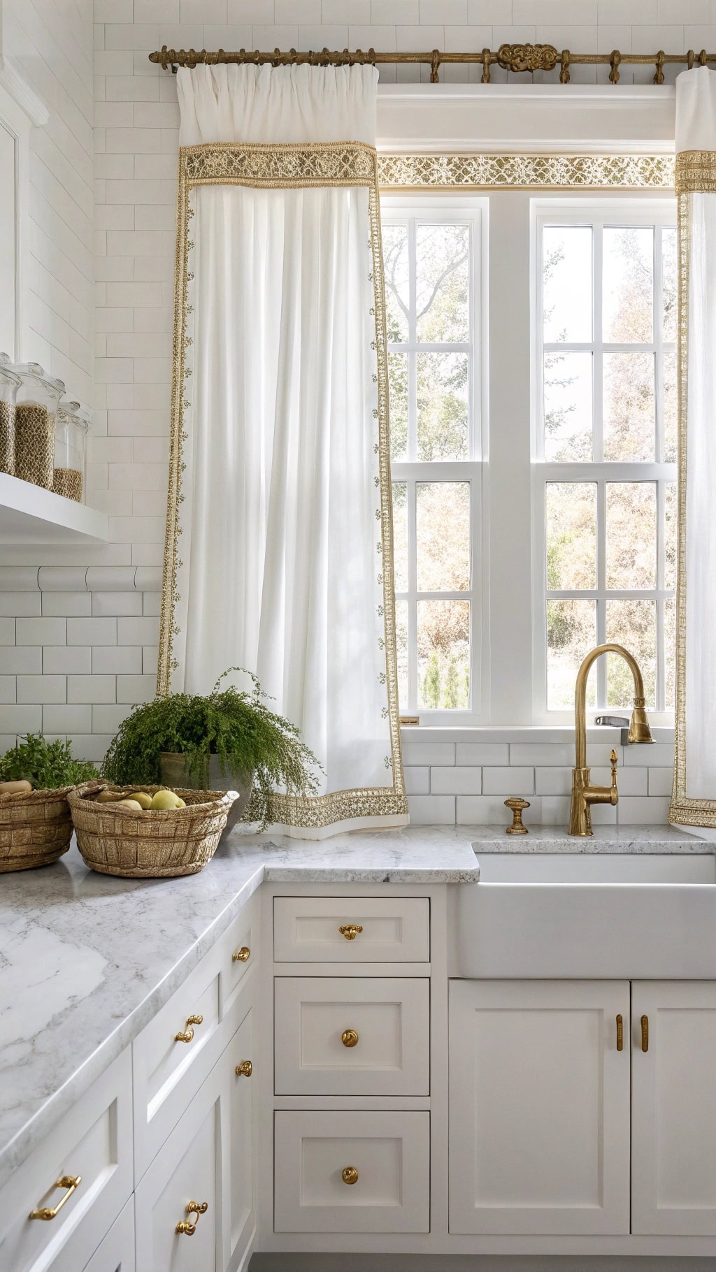 gold trimmed window treatments elegance
