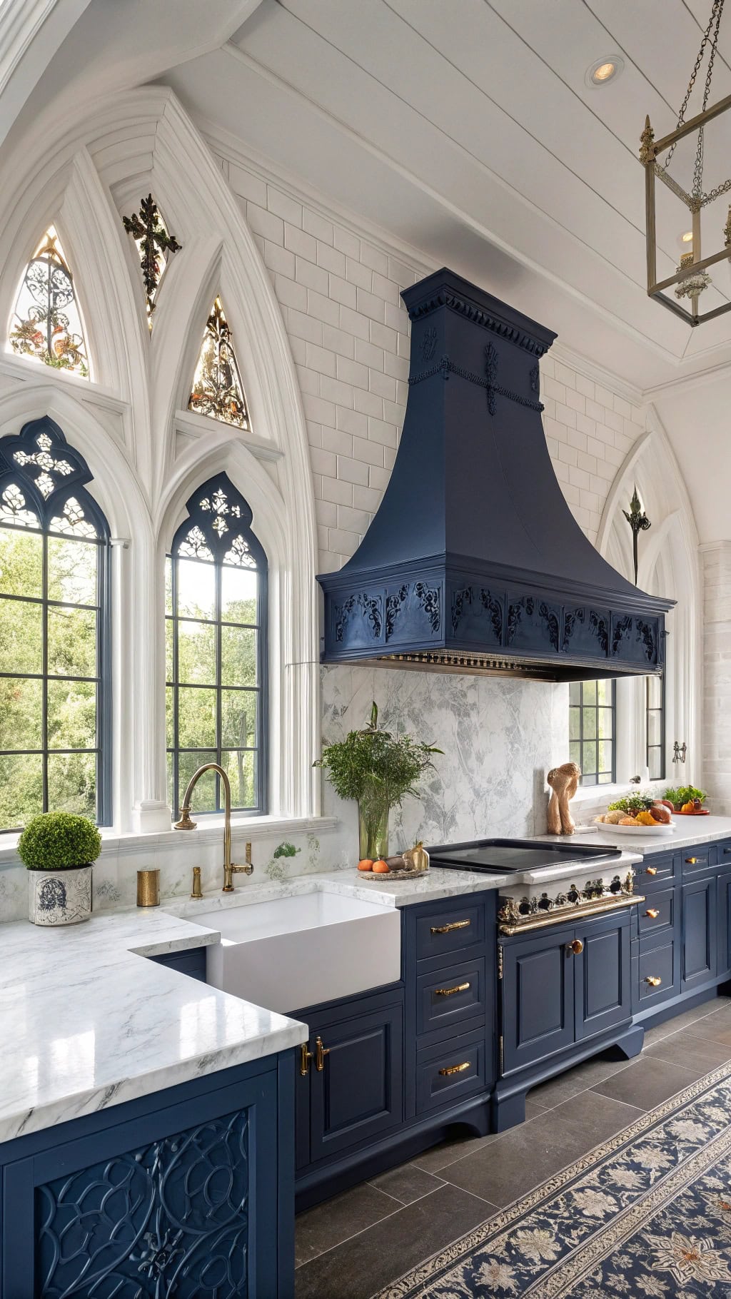 gothic navy kitchen elegance