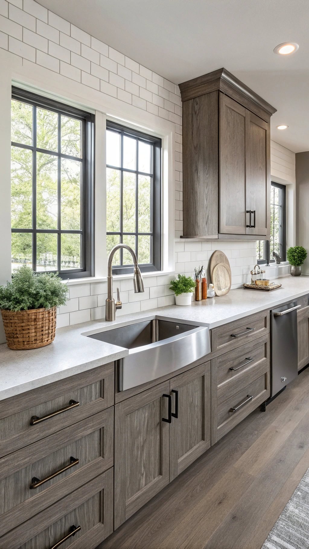 gray cabinet wood grain options