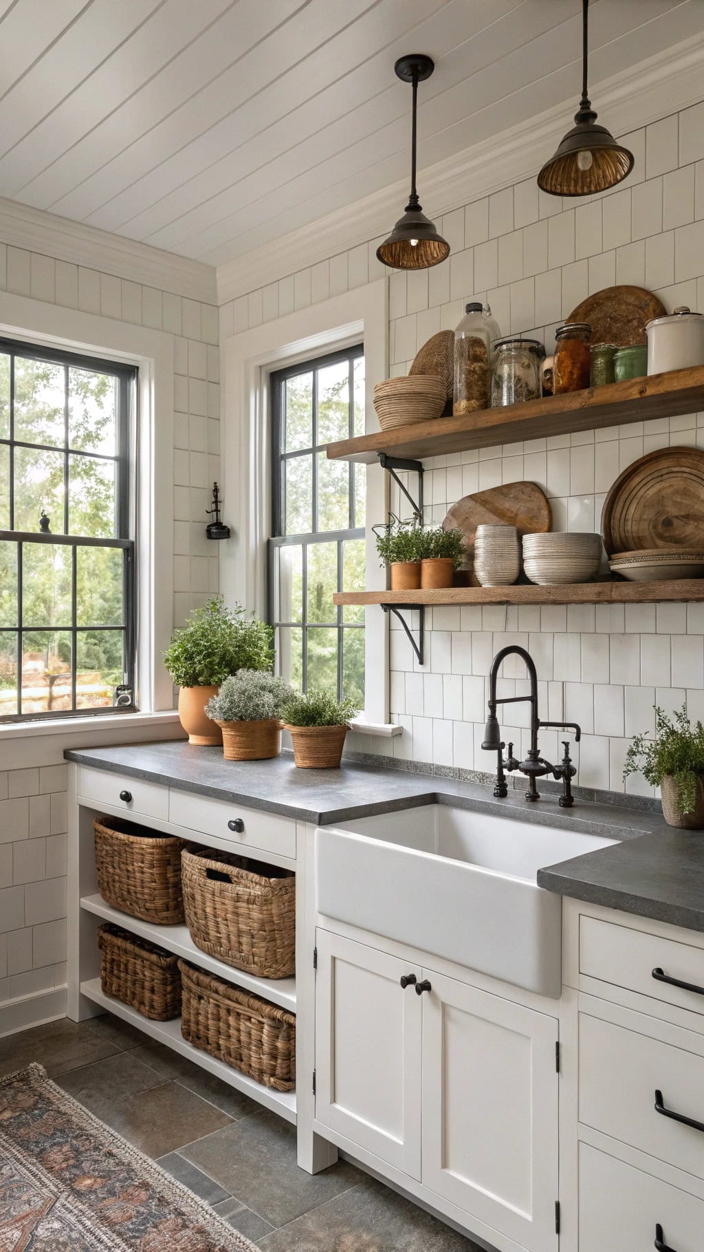 gray farmhouse kitchen charm