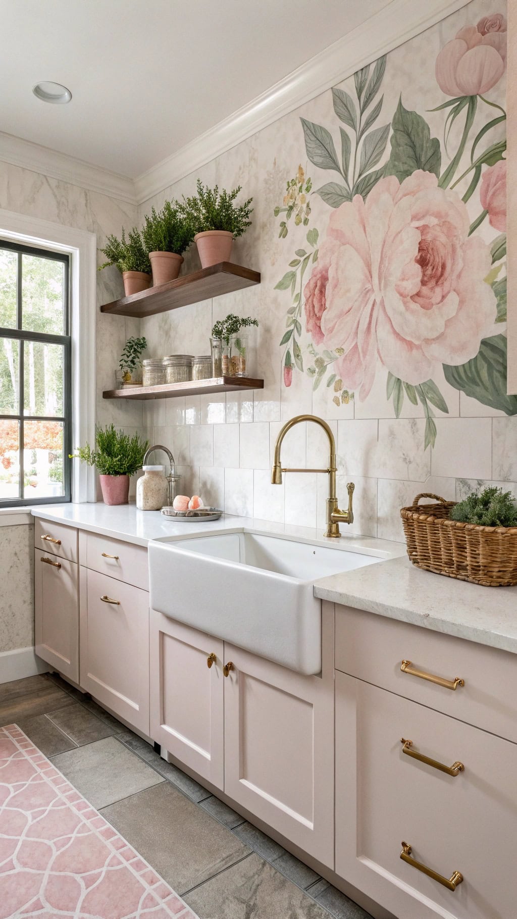 hand painted tile backsplash elegance