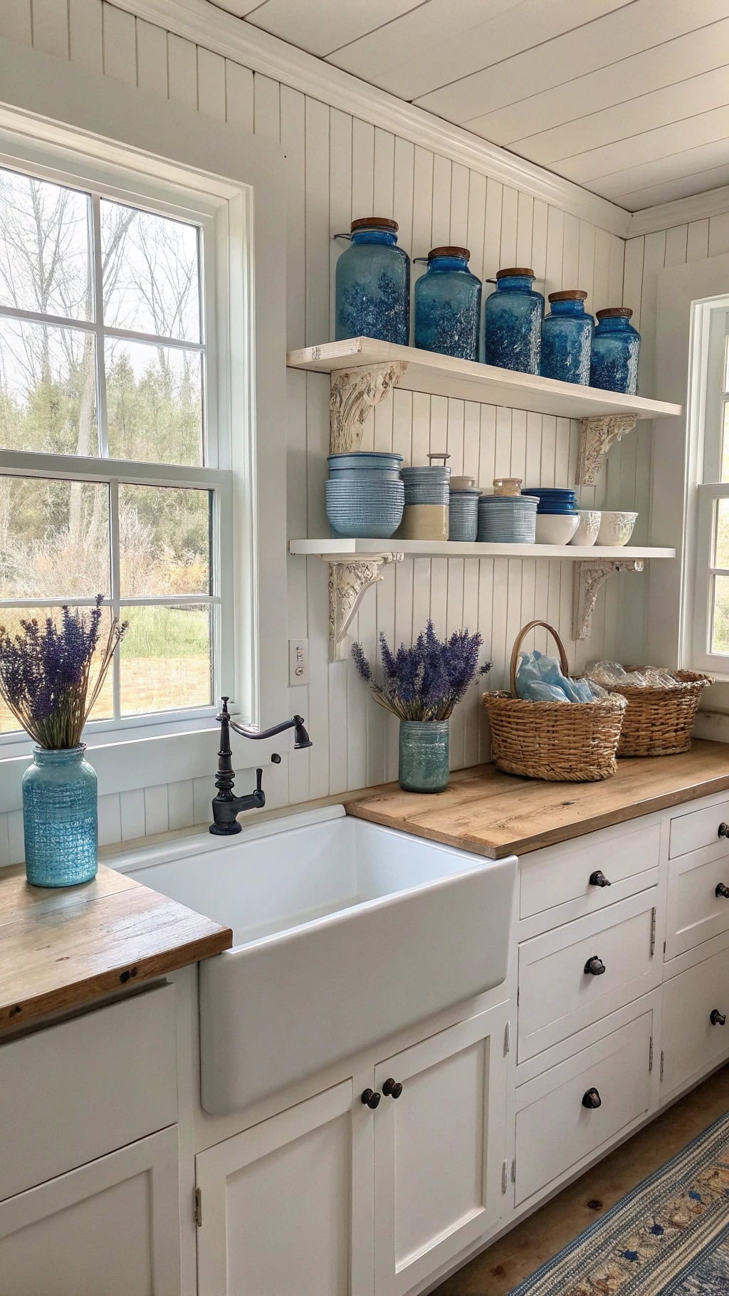 indigo mason jar decor