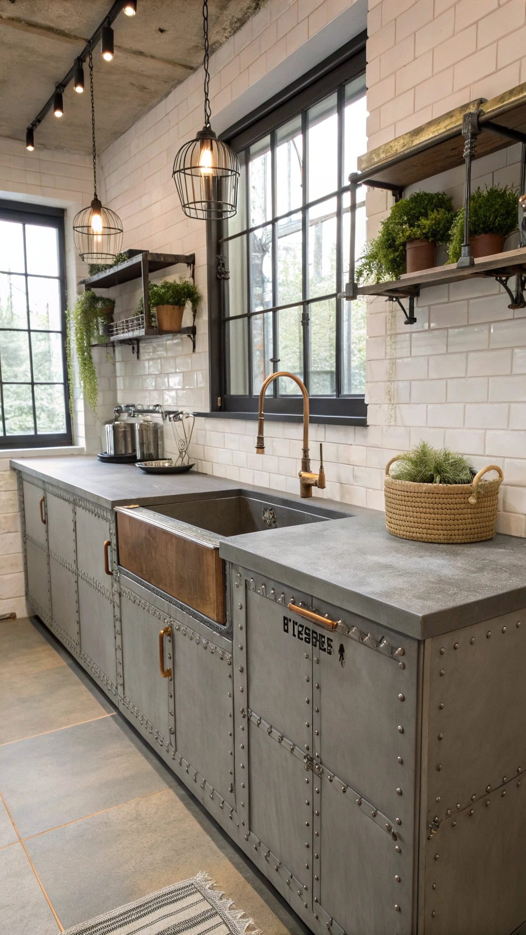 industrial chic kitchen storage