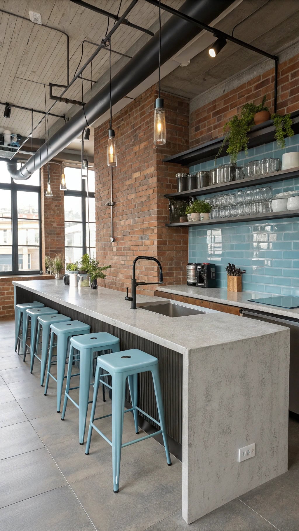 industrial chic with blue