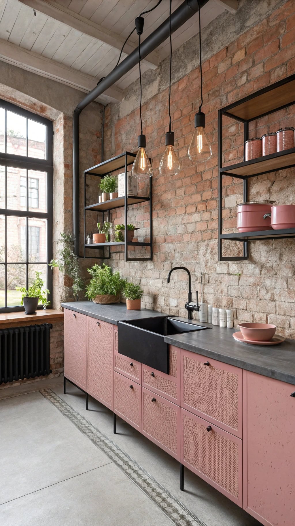 industrial chic with pink