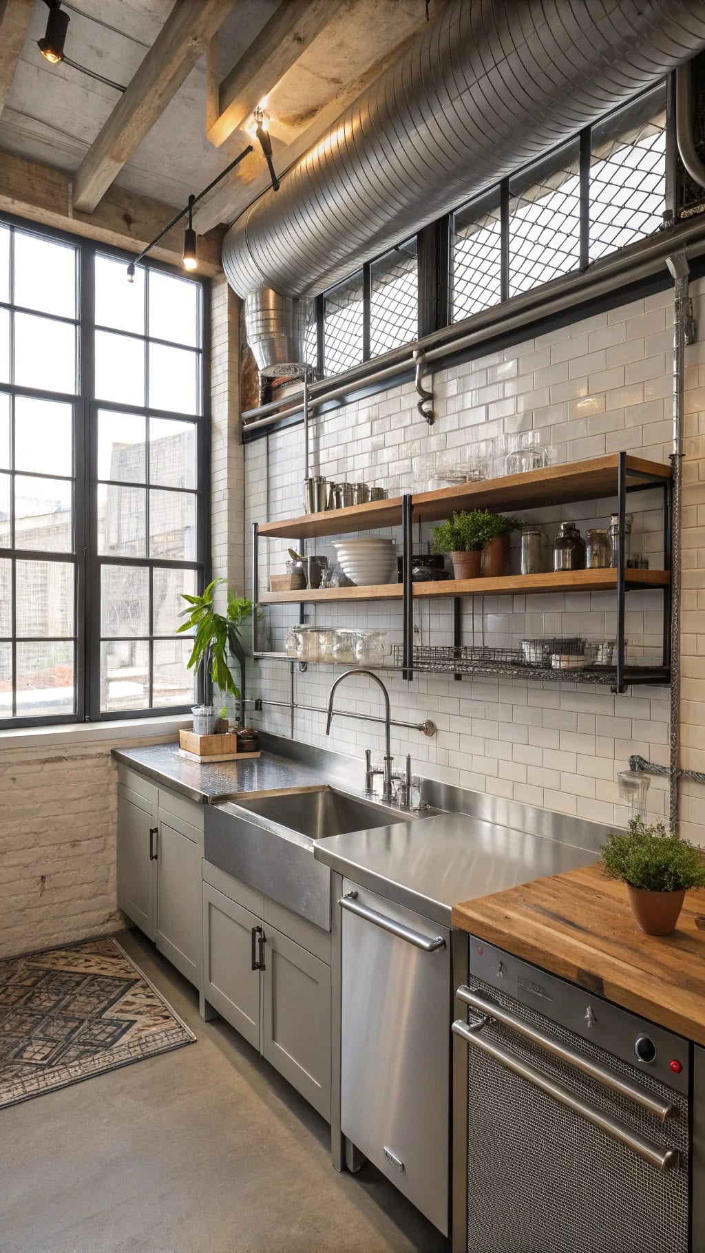 industrial metal kitchen design