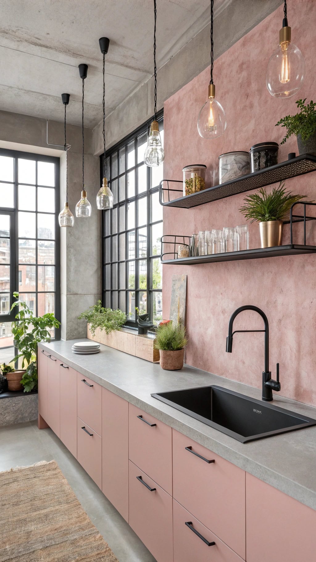 industrial pink concrete elegance