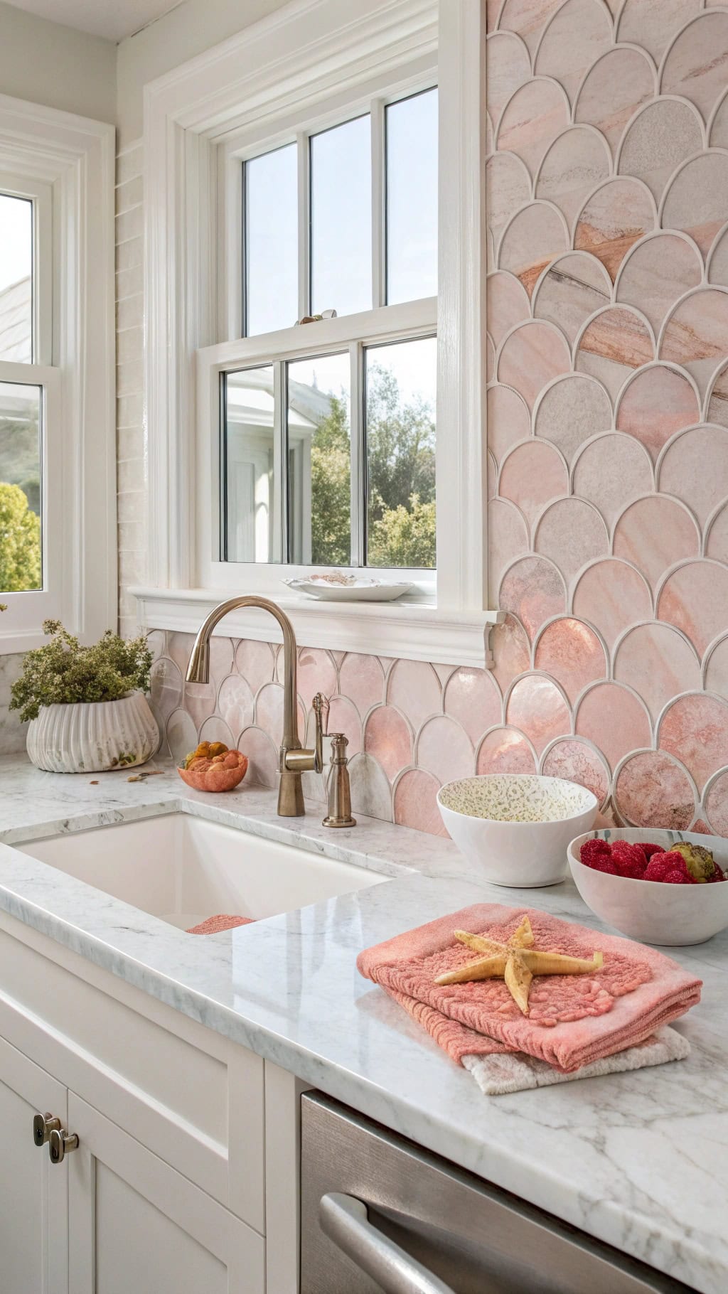 iridescent mermaid kitchen tiles