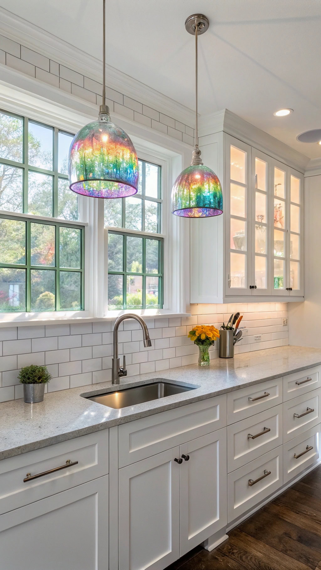 kaleidoscopic kitchen light features