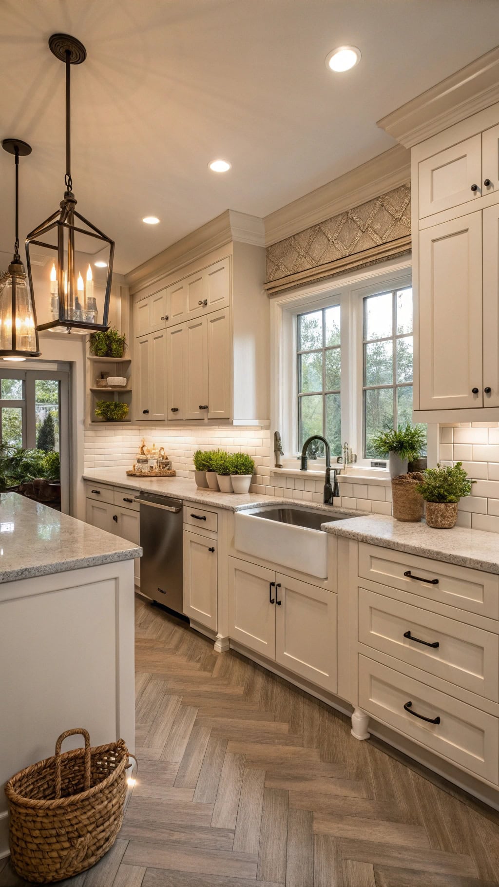 layered warm recessed lighting