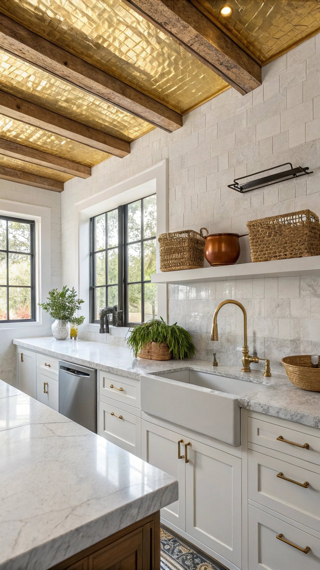 luxurious gold foiled beams