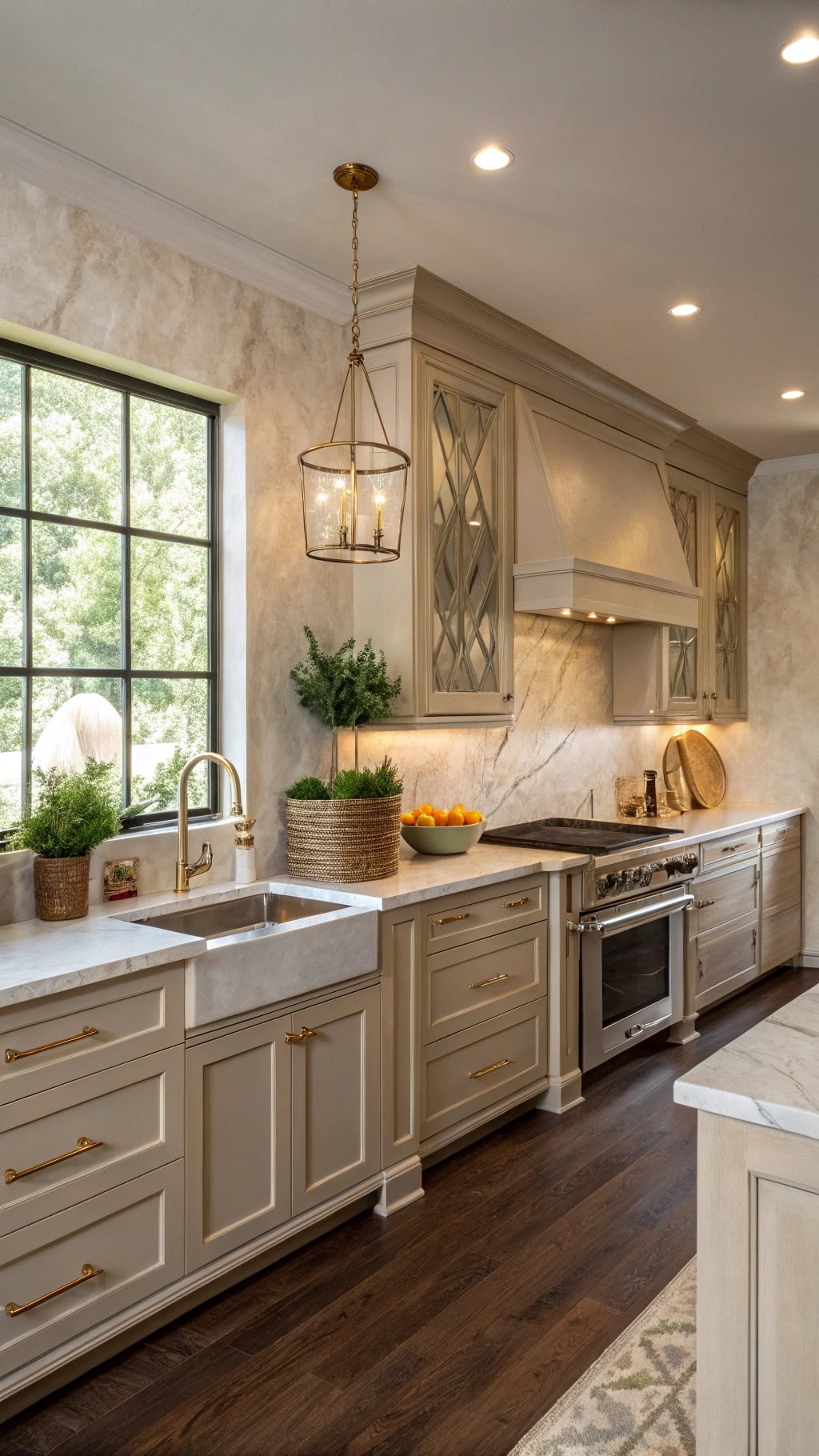 luxurious taupe plaster finish