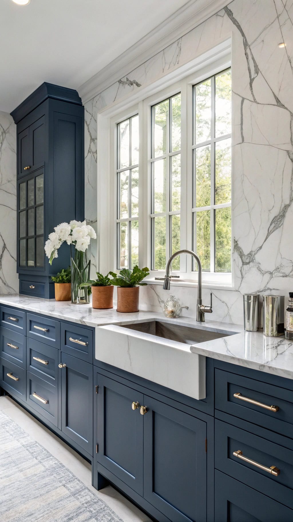 marble and cabinet contrasts