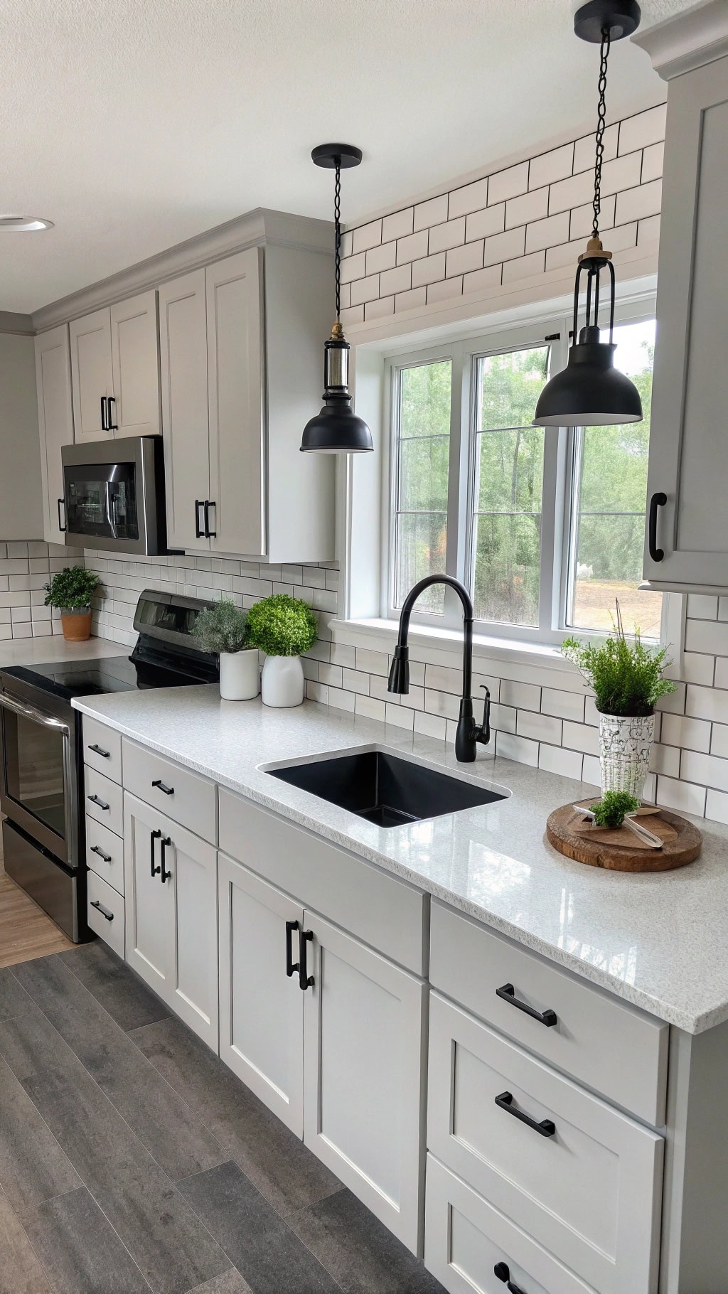 matte black kitchen accents