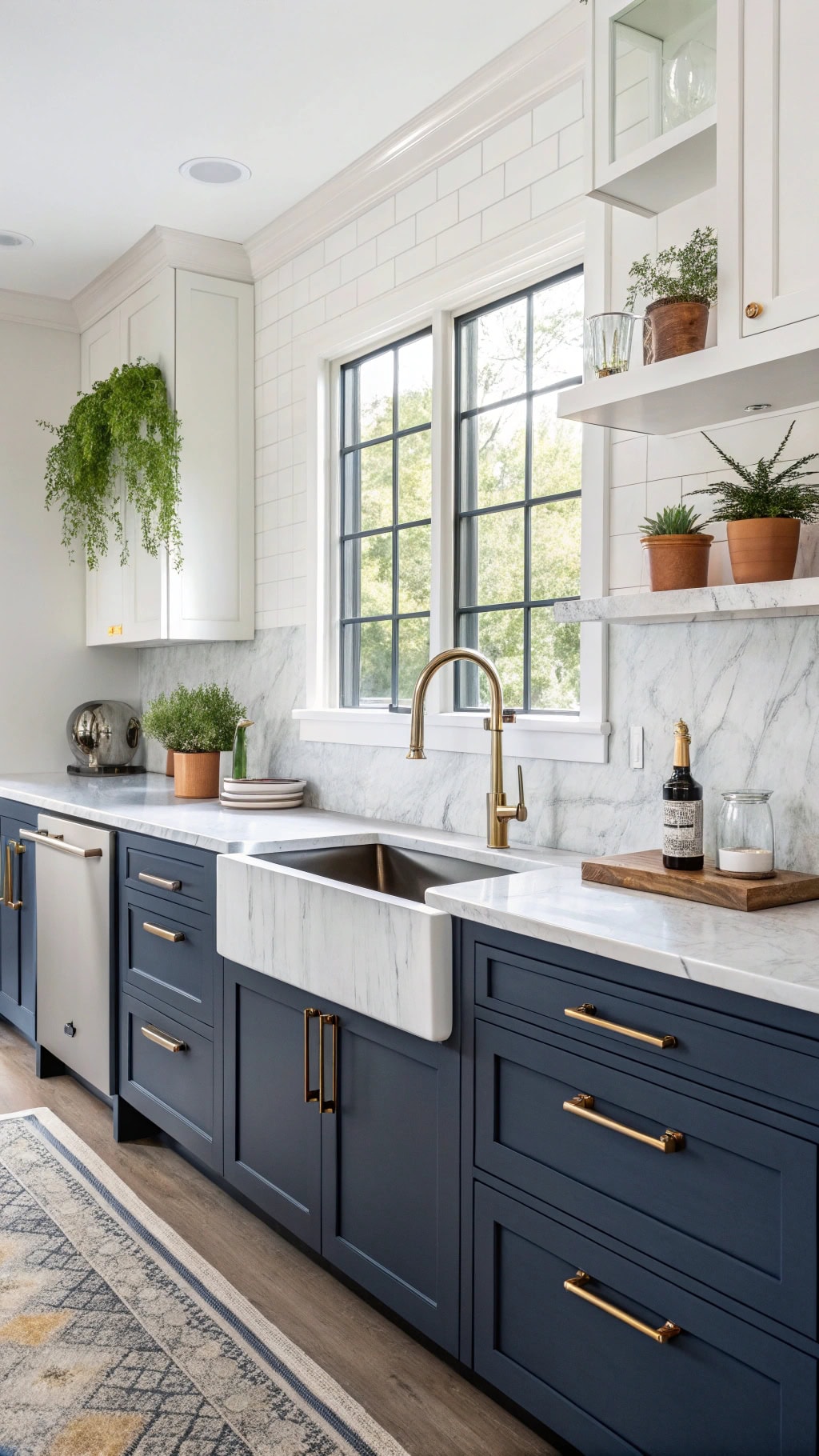matte blue kitchen cabinets