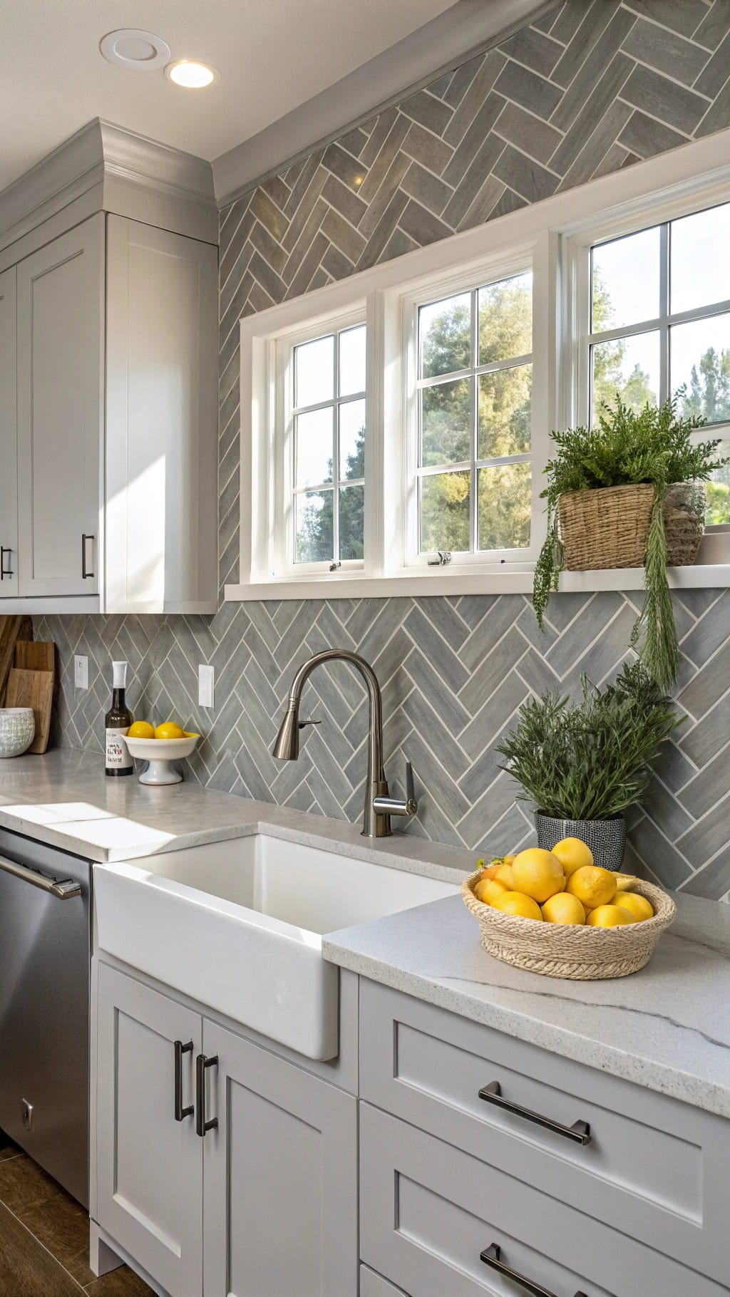 matte gray subway tiles